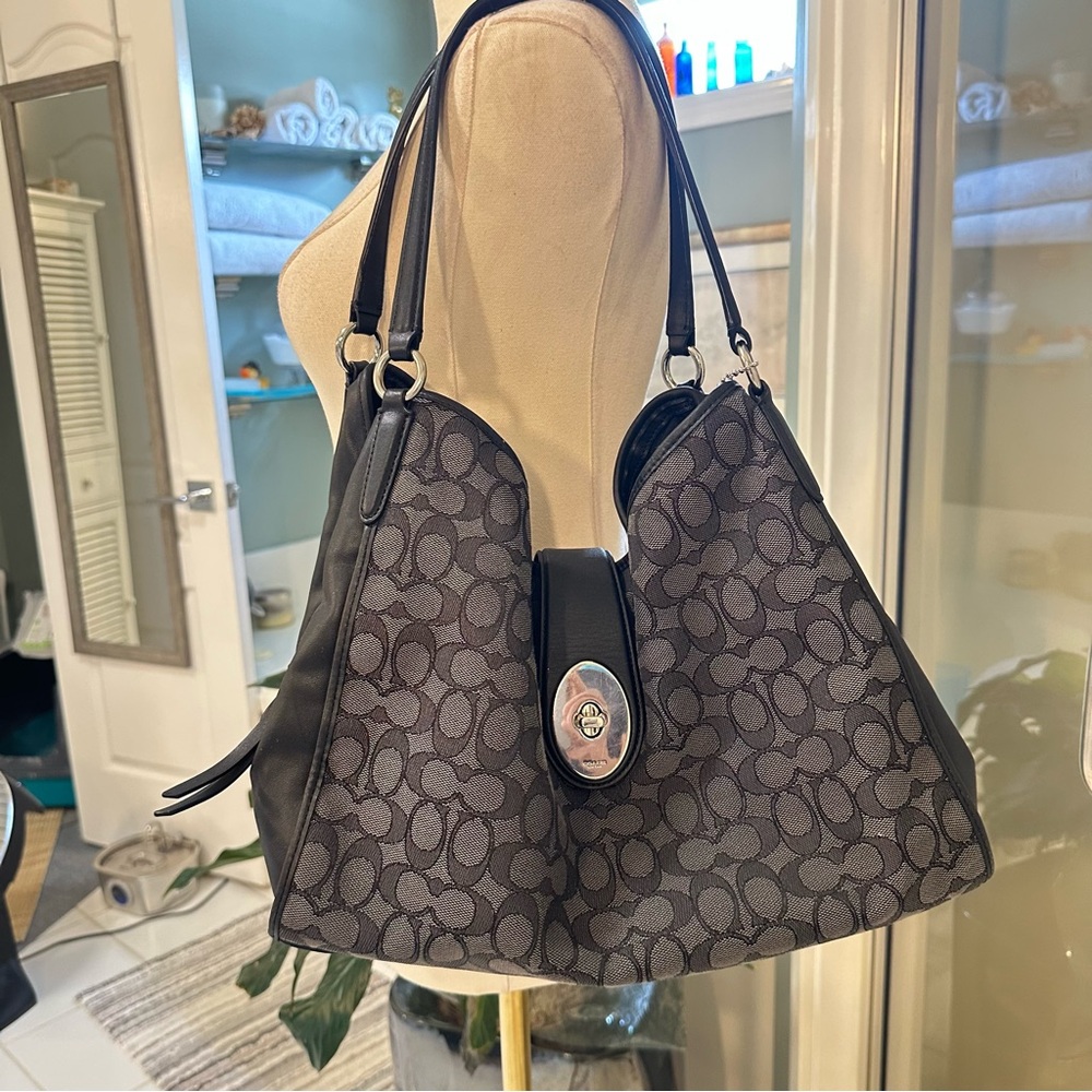 Coach Black and Gray Shoulder Bag